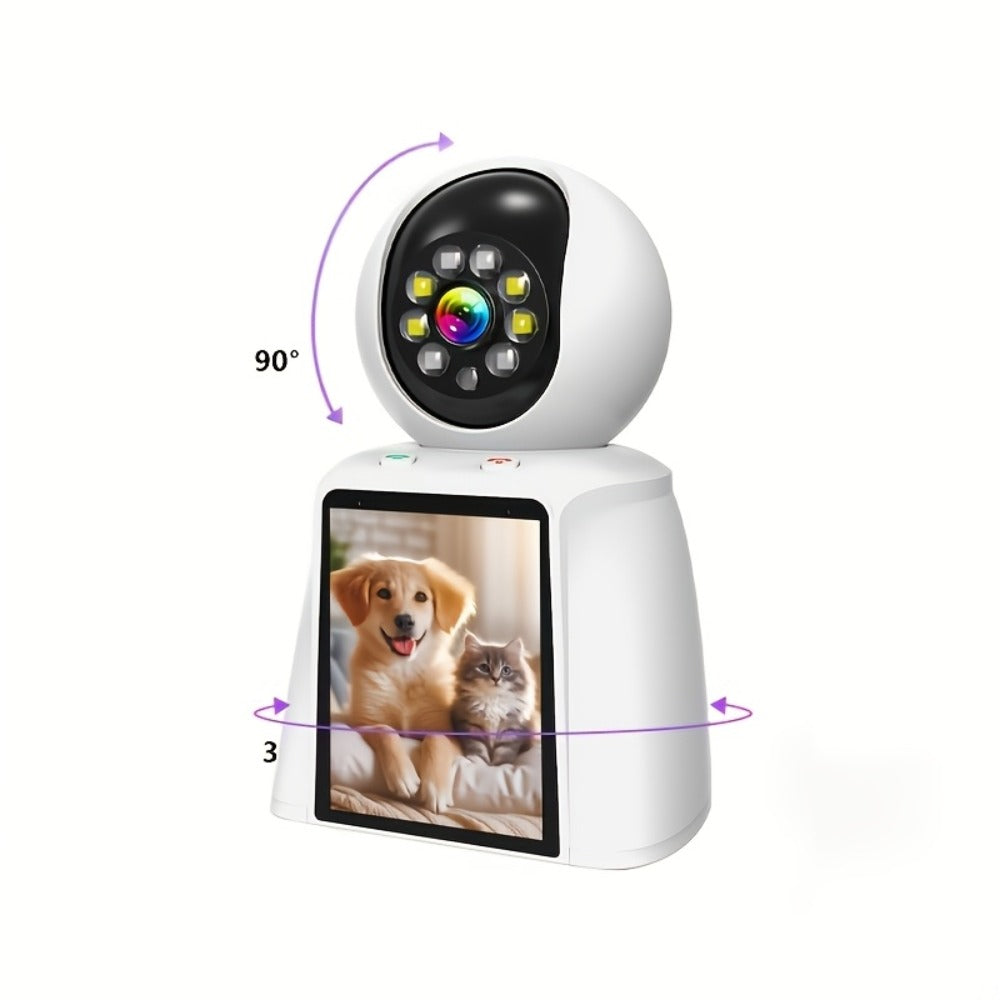 Pet Camera with 3-Inch Screen 1080P WiFi Indoor Home Security Camera for Baby & Kids Monitor, Video Calling, Two-Way Talk, 24/7 Recording & Motion Sensor Detection – Cat Dog Smart Surveillance with Speaker