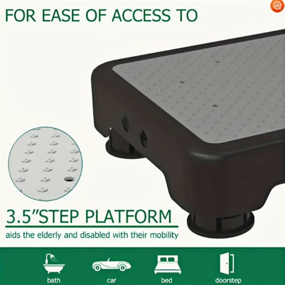 Step Stool Anti-Slip Heavy Duty – Portable Mobile Stepping Stool with Textured Non-Slip Surface & Sturdy Base | Indoor Outdoor Use for Elderly, Bathroom, Toilet, Stairs & Standing Assistance