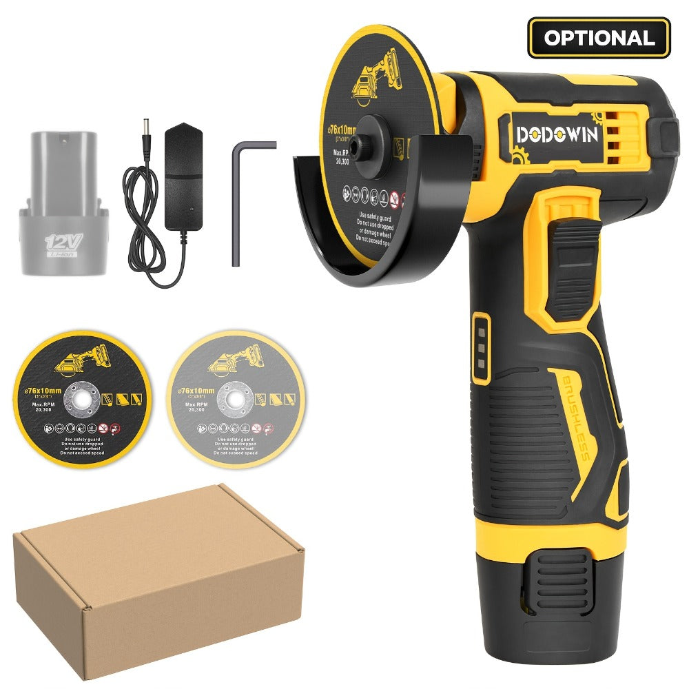 Mini Cordless Angle Grinder 19500RPM – Electric Grinding Polishing Tool for Metal Wood Stone Concrete | Lithium Power Grinder with Battery Options