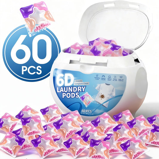 Concentrated Laundry Detergent Pods, 6-in-1, 60 Count, Spring Meadow Scent