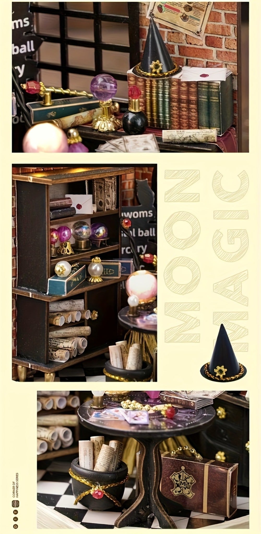 DIY Wooden Miniature House Kit with Dust Cover in Three Themes