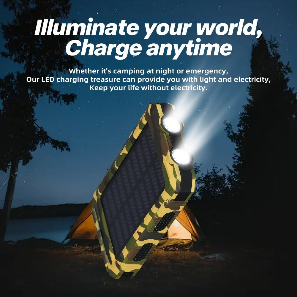 Solar Power Bank 45800mAh QC3.0 Fast Charging – Dual USB Portable Charger with LED Flashlight for Camping Hiking Travel Emergency, High Capacity Battery Pack for All Cell Phones & Devices