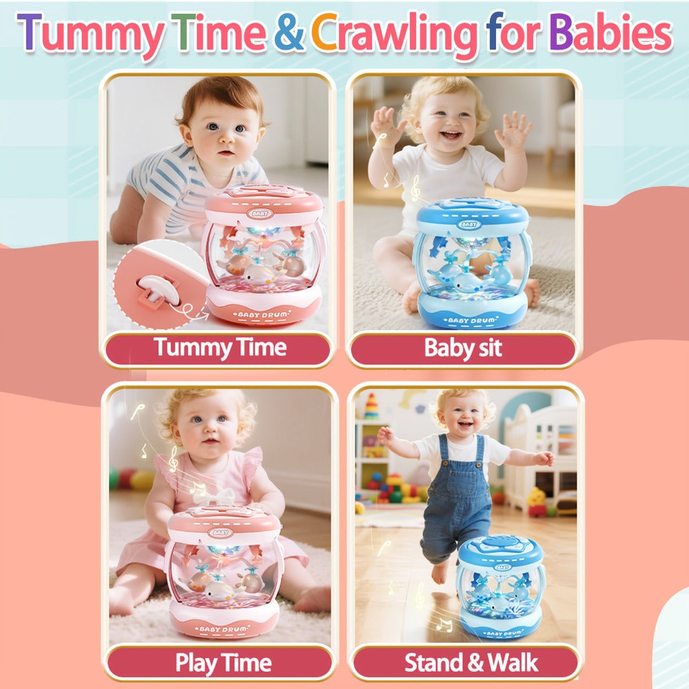 Baby Rotating Projector Music Toy 3 Months+ – Interactive Animal Sounds & Lights, Multi-Functional Sensory Learning Toy for Infants, Party Music & Motor Skills Development Gift for Boys & Girls