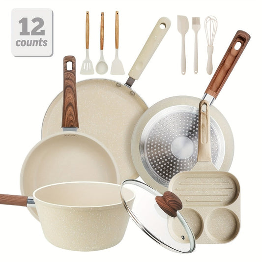 Non-Stick Cookware Set for Induction Cooking, 7-, 12- and 15-Piece Options