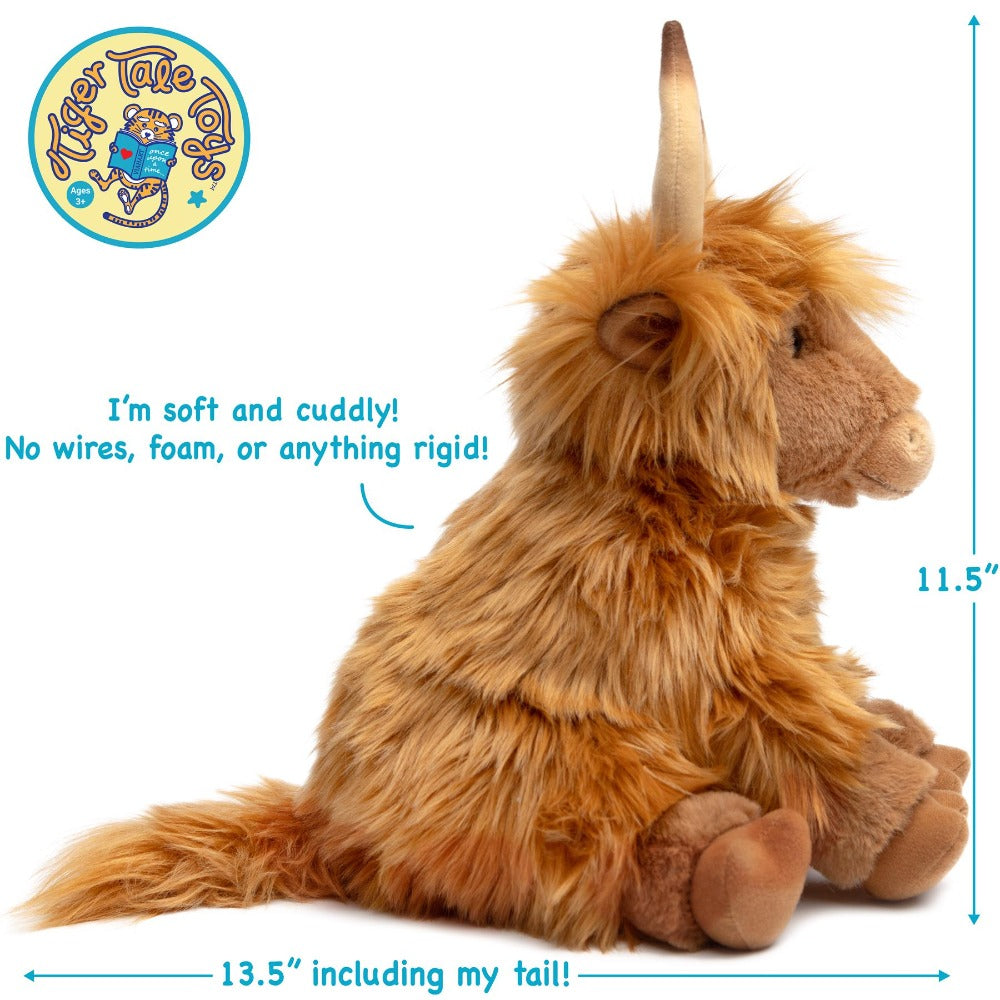 Highland Cow Stuffed Animal, Henley Model, Listed 14-Inch Size