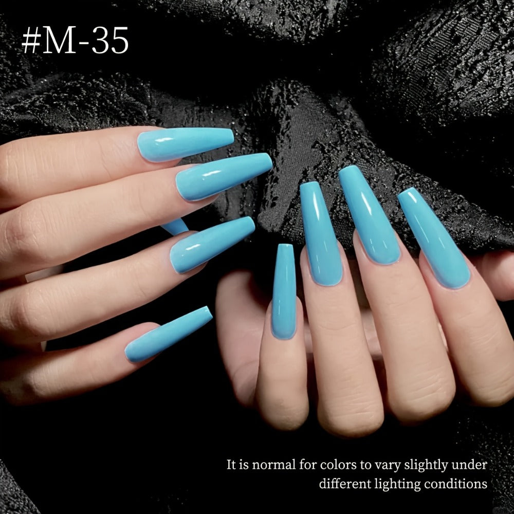 Blue Gel Nail Polish Set 6 Colors — Peacock Sky Sapphire Navy Light Deep Blue High Saturation UV LED Soak Off Alcohol Free Long Lasting Salon Quality Manicure Pedicure Nail Art Gift for Women