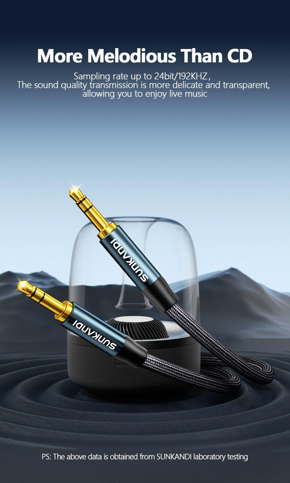 3.5mm Male to Male AUX Audio Cable – Durable Tangle-Free Stereo Cord for Car, Headphones, Speakers, Smartphones & Home Stereo, Available in 3 Lengths by SUNKANDI