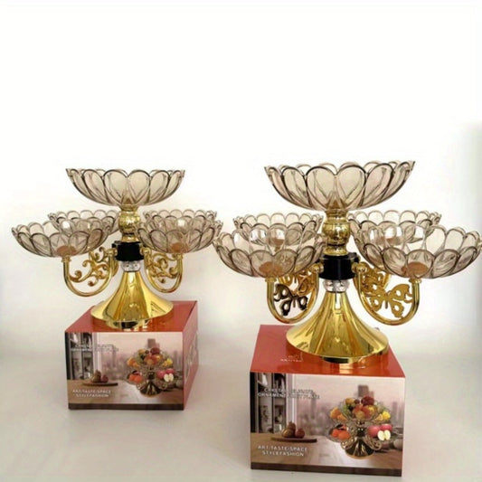 Rotating Fruit Plate Set with 5 Round Tiers for Snack and Candy Displays