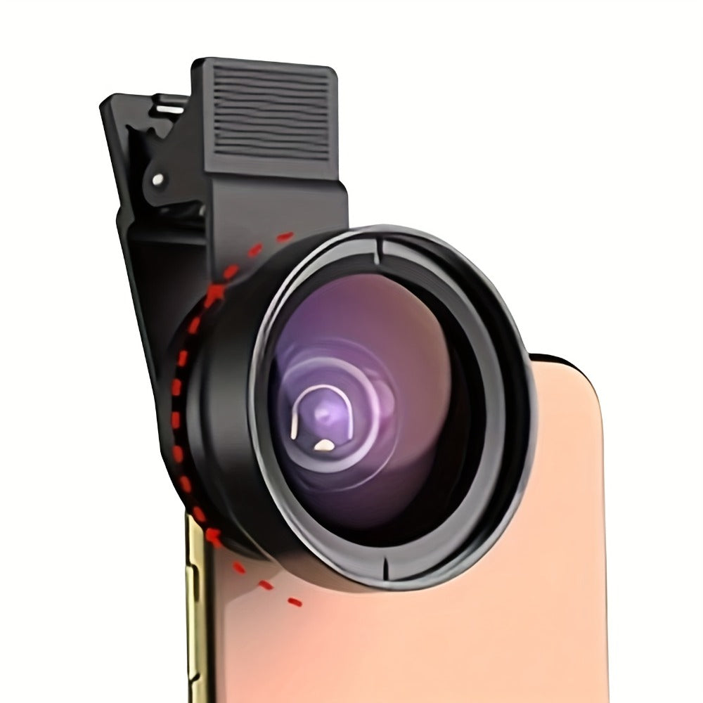 Clip-On Phone Lens Kit 2-in-1 – 0.45x HD Wide Angle & 12.5x Super Macro Lens for iPhone & Android, Universal Smartphone Camera Upgrade for Travel, Nature & Content Creation