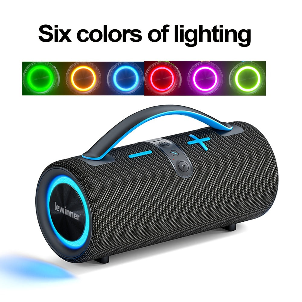 Portable Outdoor Bluetooth Speaker 60W High-Power Subwoofer – 7-Mode RGB Ambient Lighting, Long Battery Life, Type-C Charging, Loud Wireless Speaker for Family Outdoor Parties & Camping