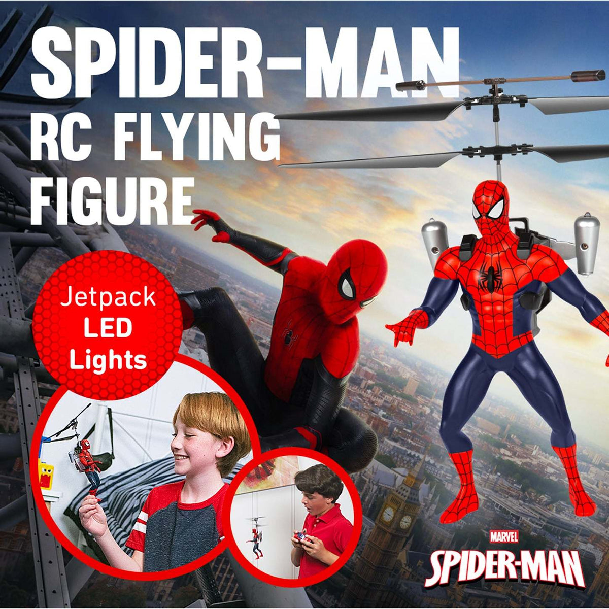 Spider-Man RC Helicopter 2CH Infrared Remote Control Indoor Flying Toy for Kids Boys Girls Ages 6+ – Marvel Superhero Rechargeable Helicopter Birthday Christmas Gift