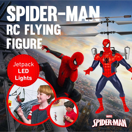 Spider-Man RC Helicopter – 2-Channel Infrared Remote Control Indoor Flying Toy, USB Rechargeable