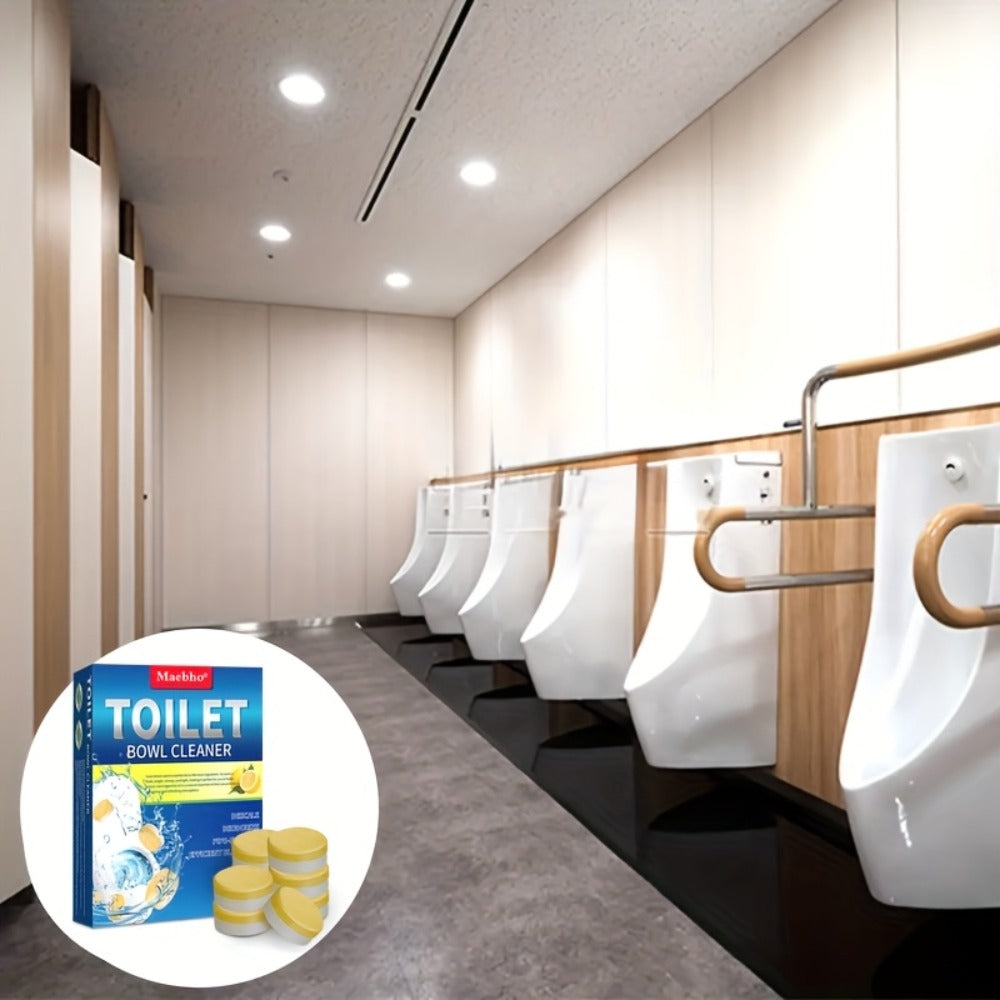 Toilet Cleaning Tablets Effervescent Lemon Scent 12/24pcs - Multi-Functional Toilet Bowl Cleaner Tablets, Stubborn Stain Remover & Deodorizer, Flushable Toilet Cleaner for Deep Clean & Fresh Bathroom