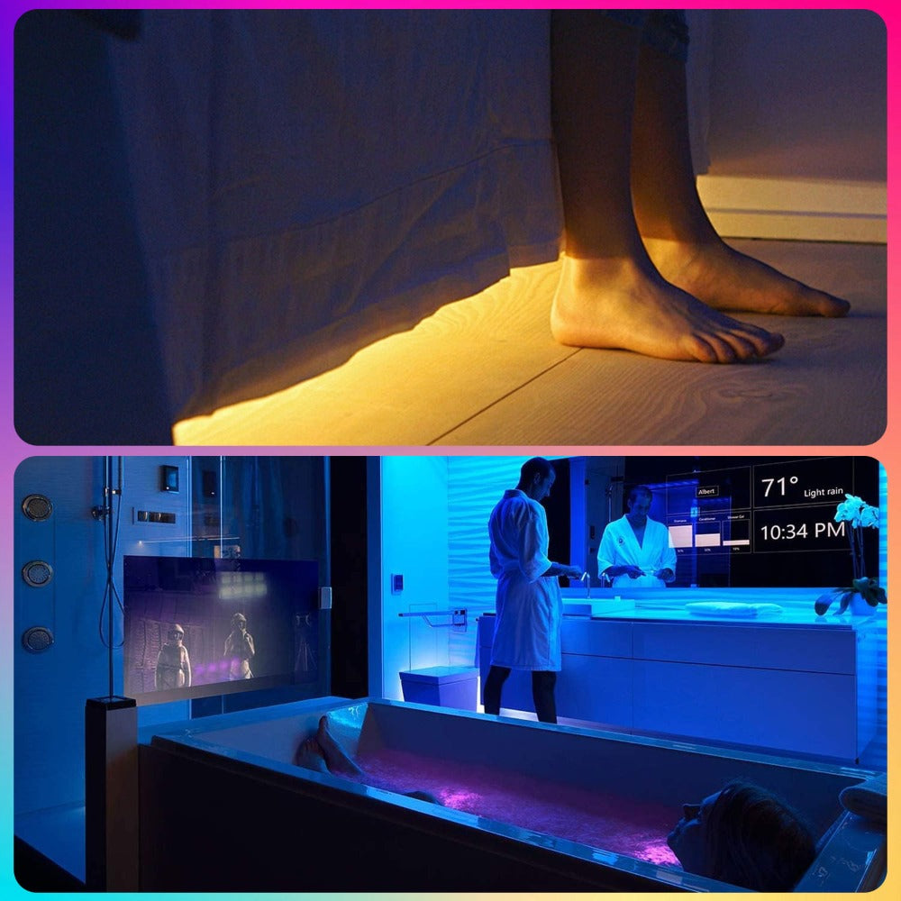 IR Remote LED Strip Lights with Music Sync & DIY Mode - RGB Color Changing Gradient Breathing Flashing USB Powered 25FT 50FT 60FT 65FT 100FT for Bedroom Gaming Room Party Holiday Decoration