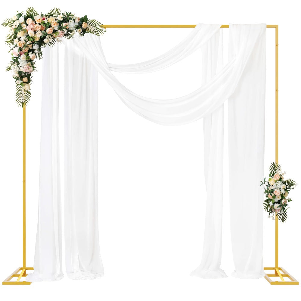 Square Arch Backdrop Stand 6FT & 8FT Metal Balloon Arch Frame | Adjustable Wedding Arch for Ceremony, Birthday Party, Baby Shower & Event Decoration