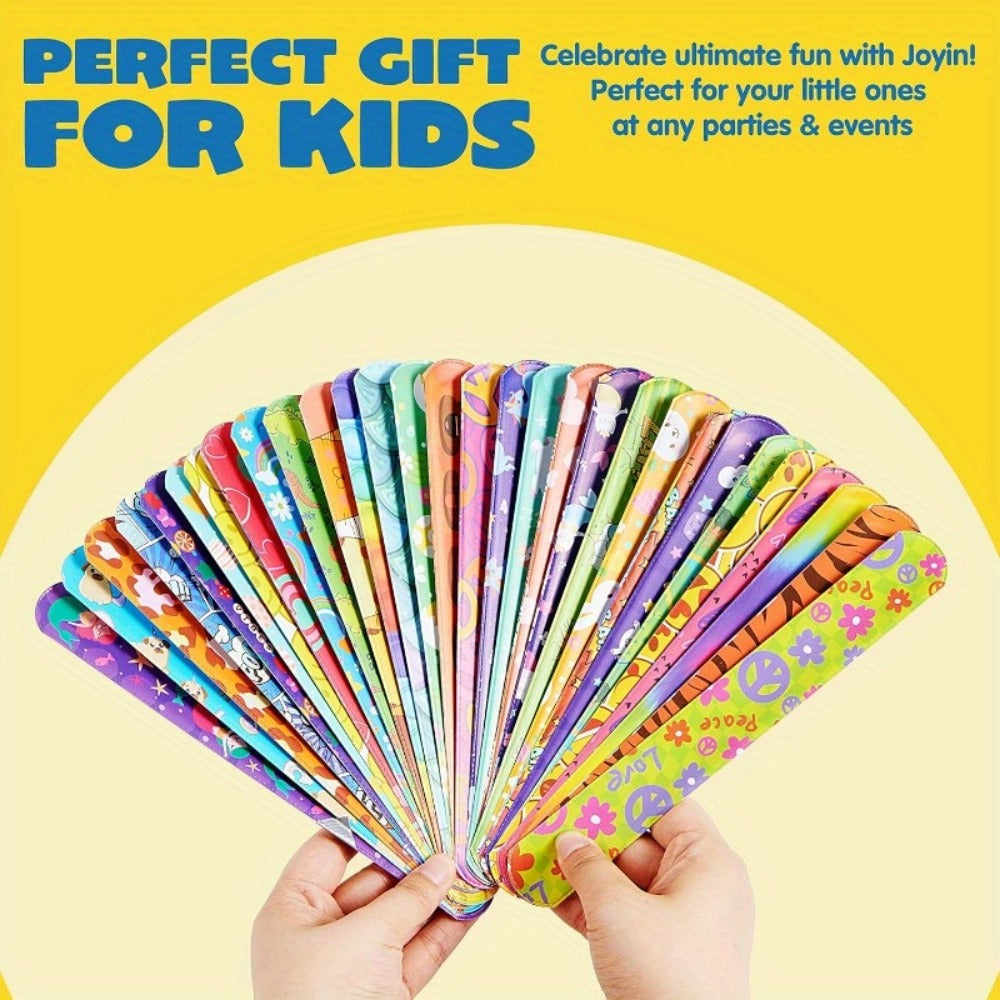 Slap Bracelets Bulk Party Favors, 288 Pcs in 36 Designs for Goodie Bags & Classroom Prizes