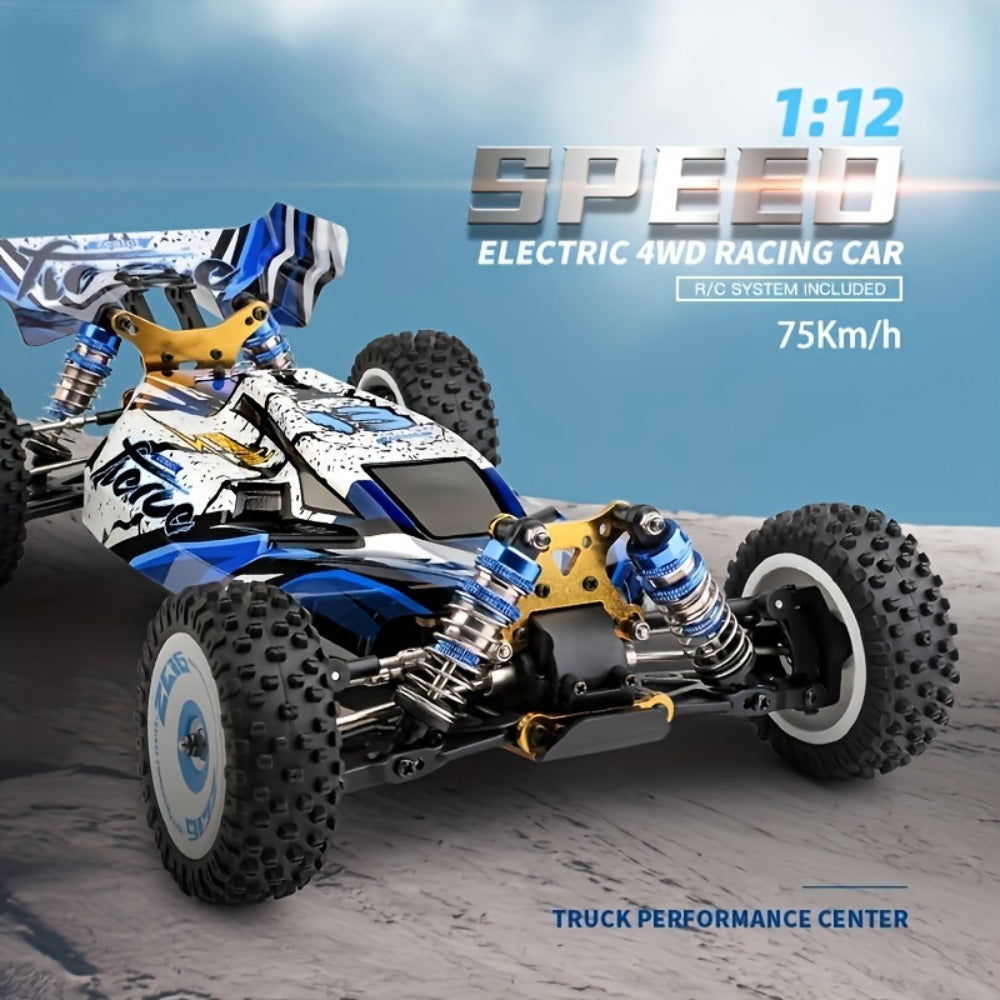 Wltoys 124017 Brushless 4WD RC Car, 75 KM/H Off-Road Drift Racer with 2 Batteries