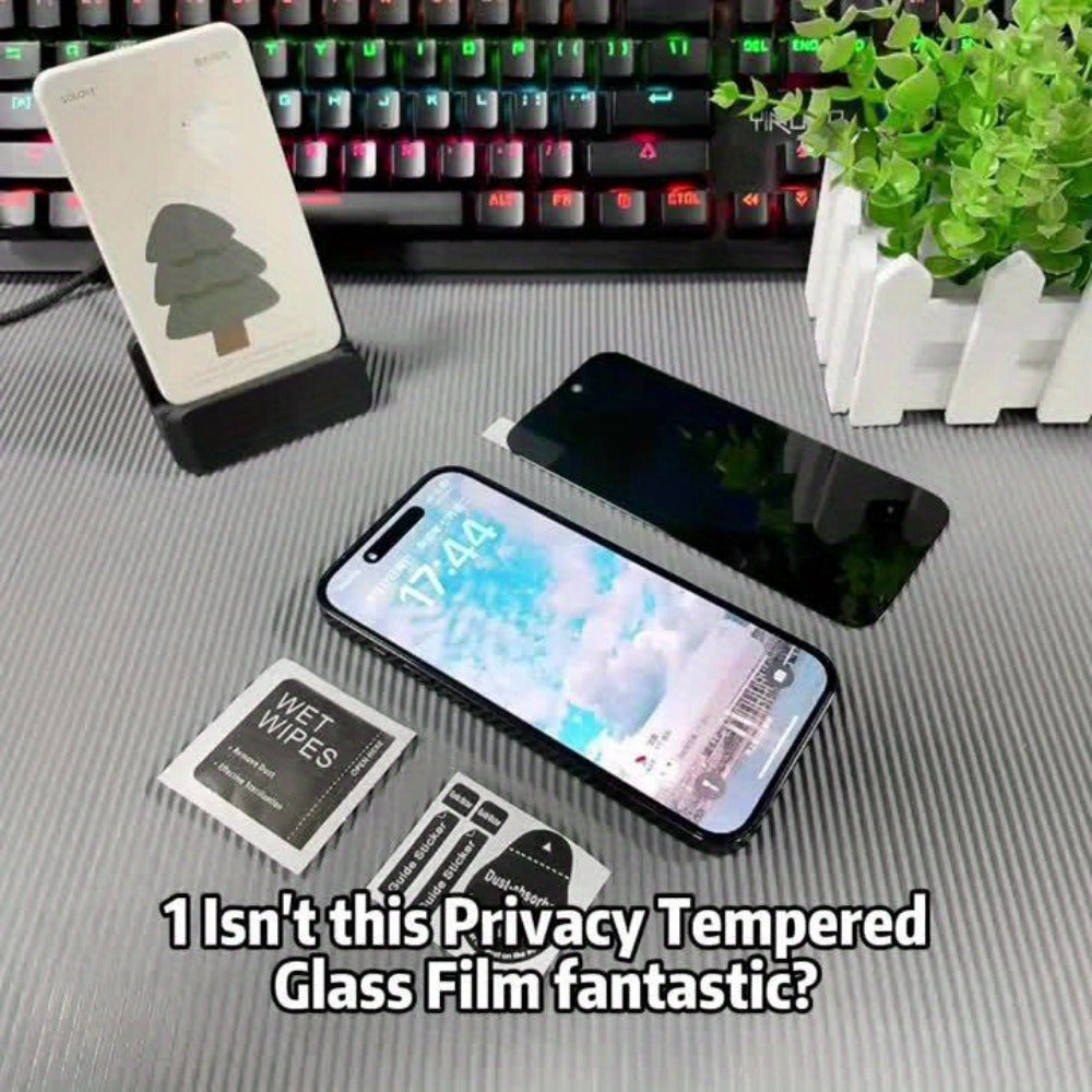 Privacy Screen Protector for iPhone 360° Anti-Peep 9H Tempered Glass – Full Coverage Blue Light Filter, Face ID Compatible, iPhone X XS XR 11 12 13 14 15 16 17 Air Pro Max Plus