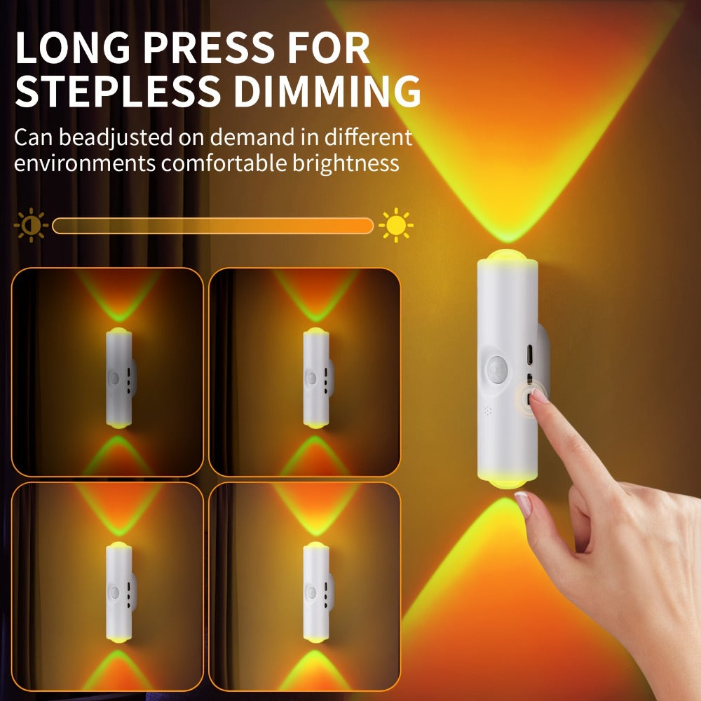 RGB Magnetic Night Light LED Ambient – Multi-Color Motion Sensor, No-Drill Magnetic Install, Long Battery Life for Living Room, Bedroom, Hallway, Stairs & Bar (1pc or 5-Pack)