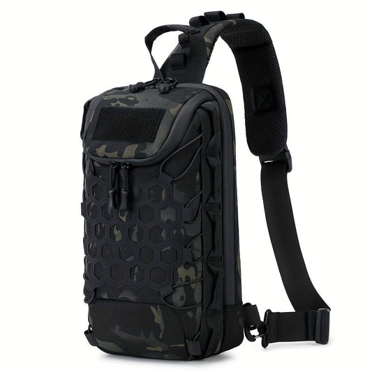 MOLLE Shoulder Bag, Nylon Tactical Chest Pack with Multiple Compartments and Adjustable Strap