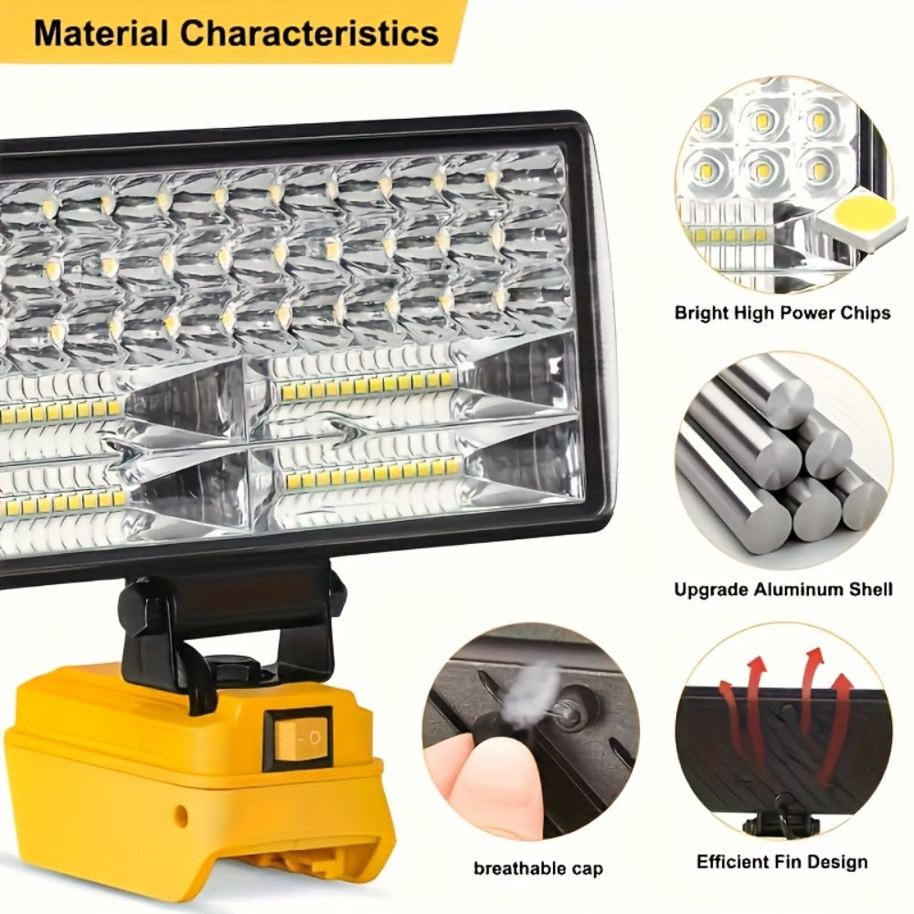 Cordless LED Work Light for DeWalt 20V Battery – 30W/90W 1800/5400 Lumen LED Floodlight | Battery Powered Work Light for Automotive Repair, Construction Site & Emergency Lighting | Battery Not Included