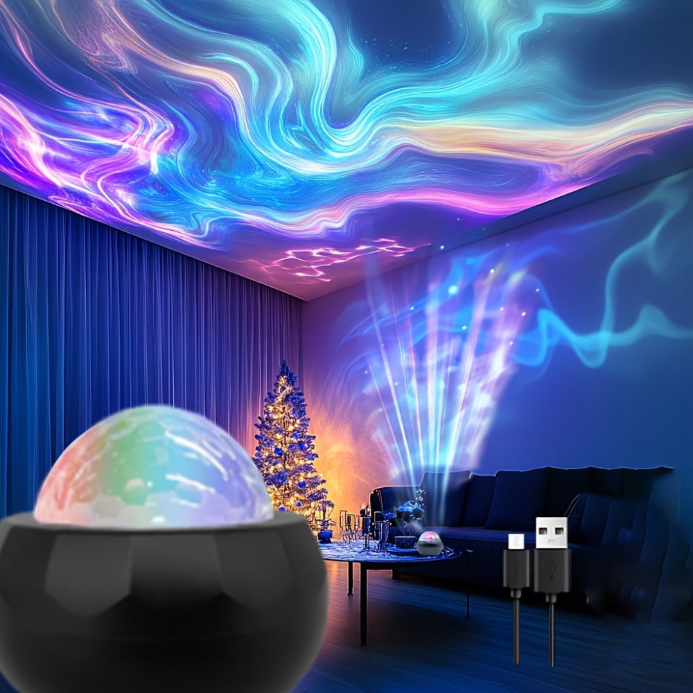 Aurora Magic Ball Light USB Plug-In with Remote – Color Rotating Aurora Borealis Effect Night Light for Bedroom, Living Room & Party Atmosphere Decor