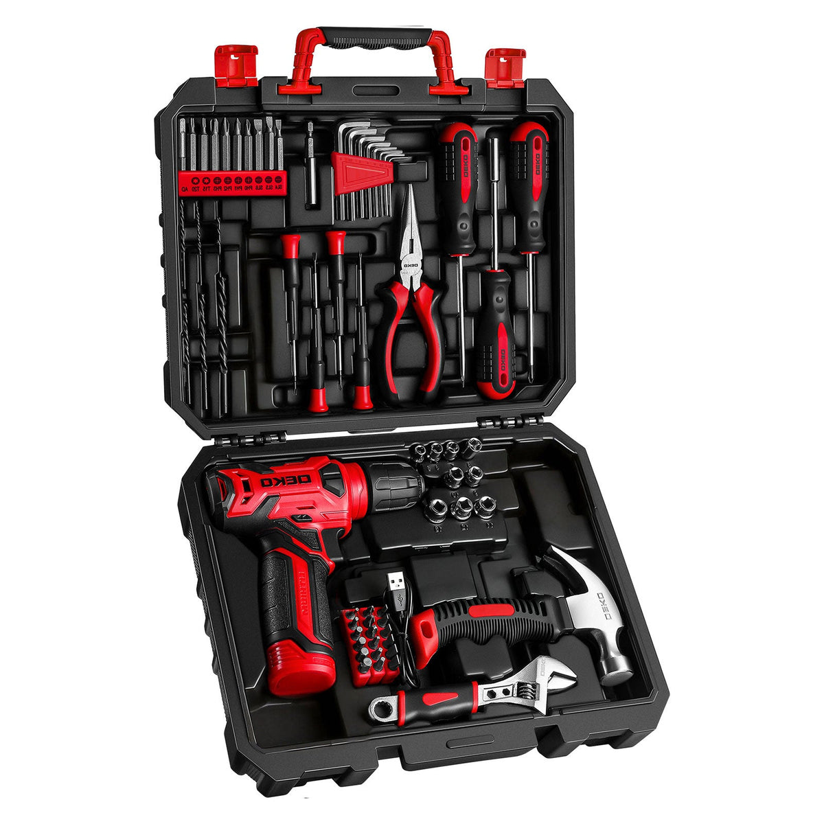 Cordless Drill Tool Kit 119/151PCS – 8V/12V Electric Power Drill Set with Screwdriver, Hammer, Wrench | All-in-One Home Repair & DIY Hand Tools for Women | Perfect Gift