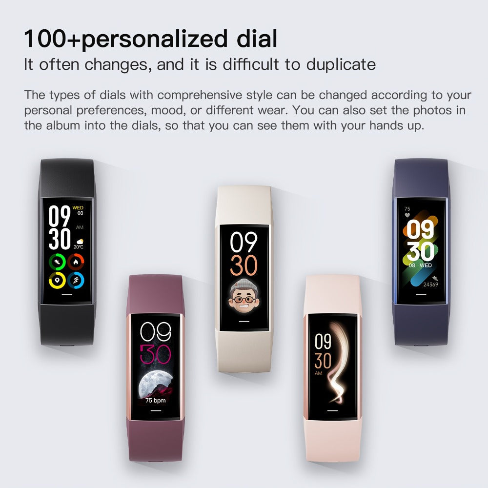 AMOLED Smart Band 1.1" Always-On Display, 14-Day Battery Life, 25 Sport Modes, Heart Rate & Sleep Tracker, 100+ Watch Faces, Ultra-Thin Fitness Watch, Weather & Music Control – For Men & Women
