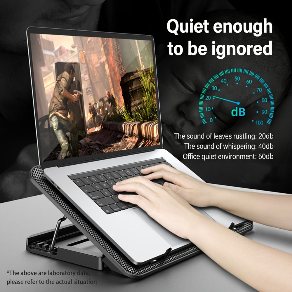 Laptop Cooling Pad ICE COOREL 6 Fans 12-17.3 Inch 5 Adjustable Heights 2 USB Ports RGB Gaming Laptop Cooler Stand Full Coverage Heat Dissipation for Gaming Work Home Office A9 A9R