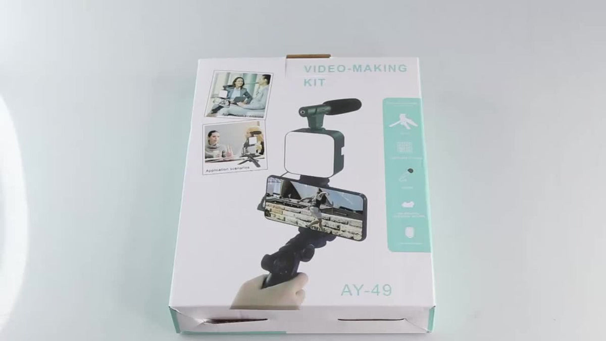All-in-One Content Creator Kit with LED Ring Light Microphone Folding Tripod & Bluetooth Remote – Complete Podcast Video Blogging Setup for YouTube TikTok Instagram Live Streaming Vlog
