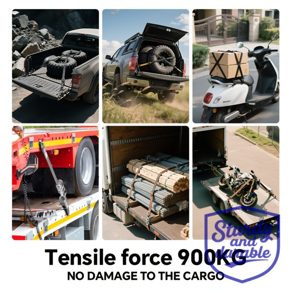 Self-Retracting Tie Down Straps 10 Feet Heavy Duty Ratchet Cargo Straps – Auto Retract for Truck Trailer Motorcycle Moving & Appliances, 1pc or 2pc Pack