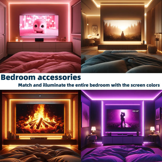 TV LED Backlight, 16.4ft, Screen Sync, Audio Rhythm & App Control