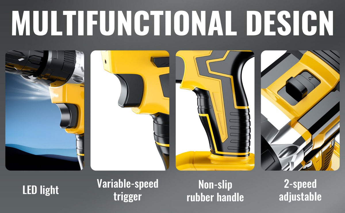 Cordless Impact Drill Set 21V - Wireless Power Drill with Battery & Quick Charger, Multifunctional Tool Kit for Home Repair, DIY Projects & Family Use, Multiple Configurations Available (Gift for Men)