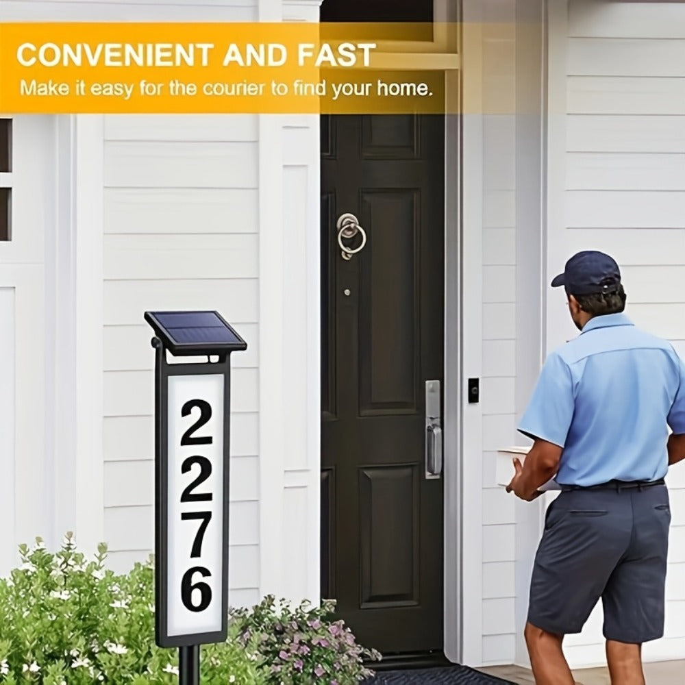Solar House Number Light LED – DIY Address Sign with 38 LEDs, Switchable Warm & Cool White, IP44 Weatherproof, 270° Solar Panel, Auto On/Off for Home, Yard, Farm & Garden