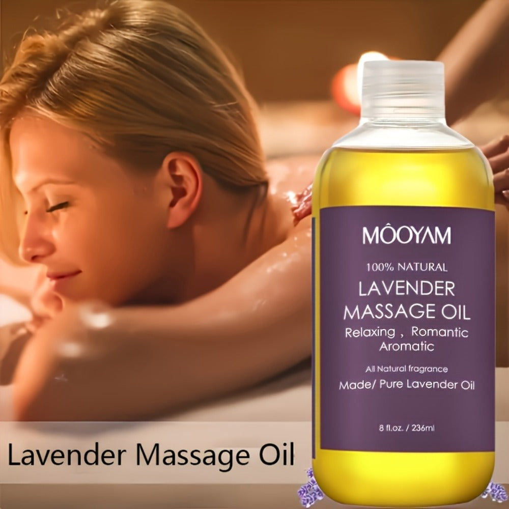Body Massage Oil with Lavender, Nut Oil & Grapefruit - Deeply Moisturizing Aromatherapy Oil for Dry Skin, Relaxation & Nourishment, Lightweight Non-Greasy Formula for Women & Men