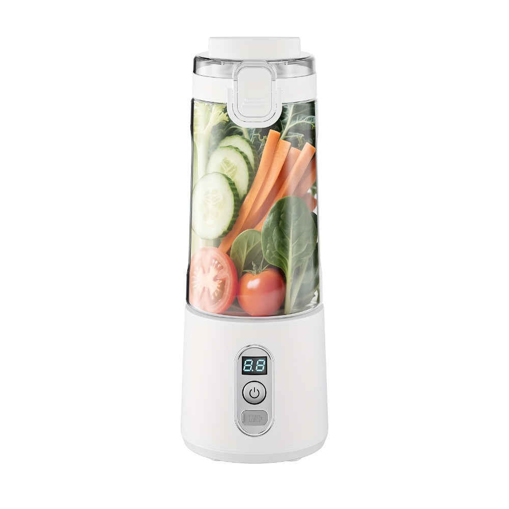 Portable Smoothie Blender USB-C Fast Charge 6-Blade Stainless Steel – Digital Timer Battery Display High-Speed Ice Crush No-Spill Lid | Protein Shake Gym Travel Blender in Black Pink White