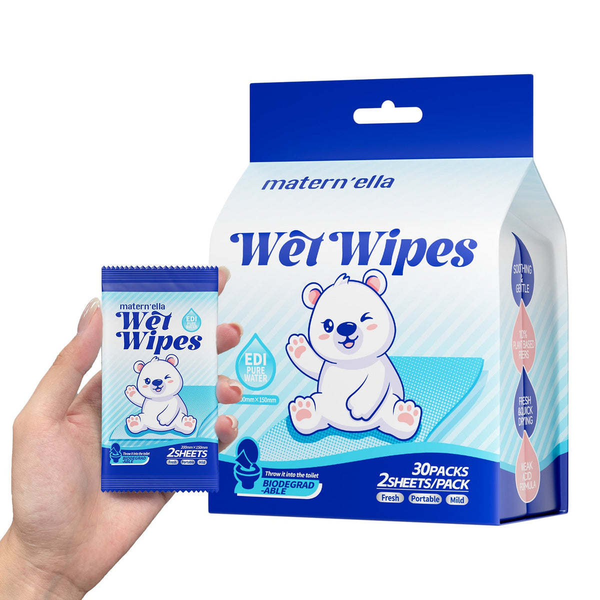 Flushable Wet Wipes with Probiotics – Plant-Based Fibers, Fragrance Free, Sewer Safe, Soft & Thick Disposable Butt Wipes for Adults, Incontinence & Personal Care (1/3/5/6/8/9/15 Packs)