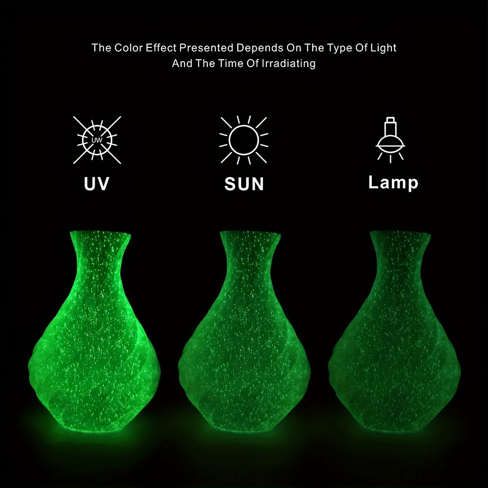 Glow in the Dark PLA Filament 1.75mm 200g – Luminous Phosphorescent 3D Printer Filament ±0.02mm Neatly Wound | Glow Blue & Glow Green PLA for FDM 3D Printers Cosplay Halloween Creative Prints
