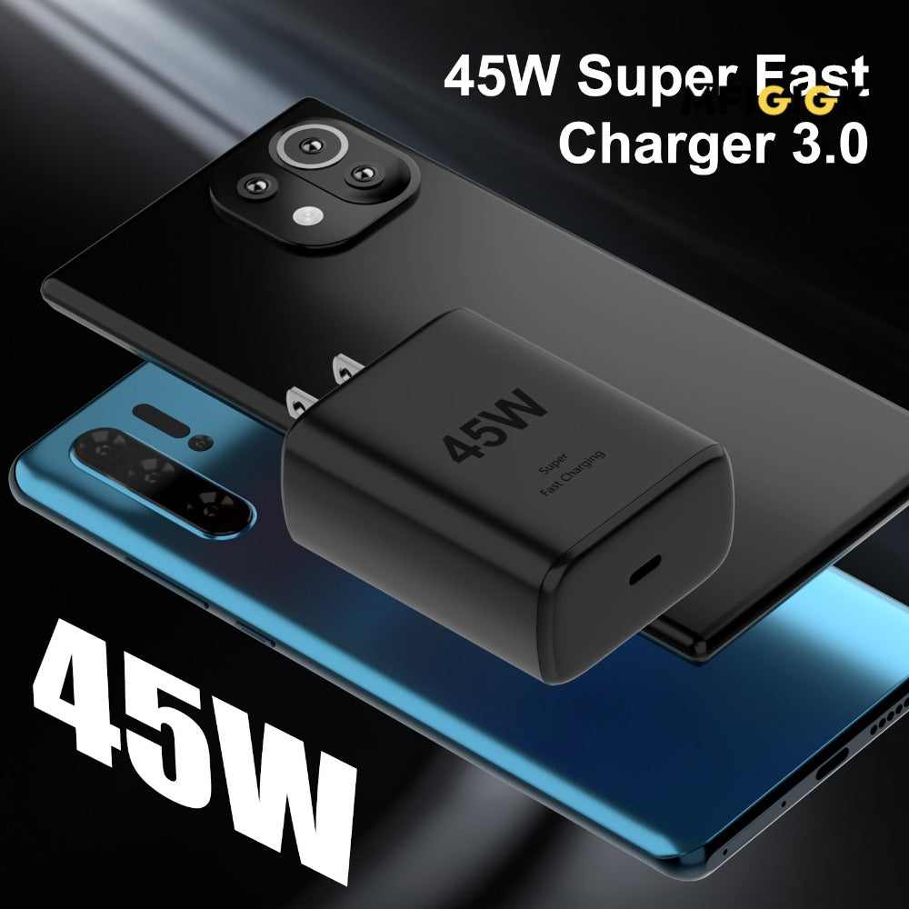 45W Samsung Super Fast Charger 2-Pack USB-C Wall Charging Block – Super Fast Charging 2.0 for Galaxy S25 S24 S23 S22 S21 S20 Note 20 10 Z Fold Z Flip – PD Fast Charge Adapter for iPhone 16 15 Pro Max