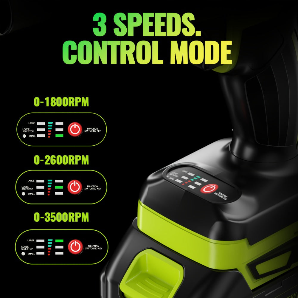 Cordless Impact Wrench Brushless Motor 3-in-1 High Torque – Rechargeable Battery, Lightweight Design, Variable Speed, for Car Repair, Auto Mechanic, Construction, Workshop & Household Maintenance – Multiple Battery & Accessory Configurations
