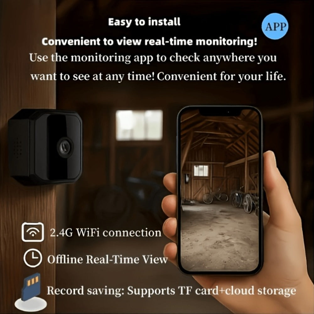 Wireless Security Camera Rechargeable Battery, No WiFi No Internet AP Hotspot, IR Night Vision, Two-Way Audio, Motion Detection Alerts, Indoor Outdoor Portable Surveillance – Home Pet Baby Monitor