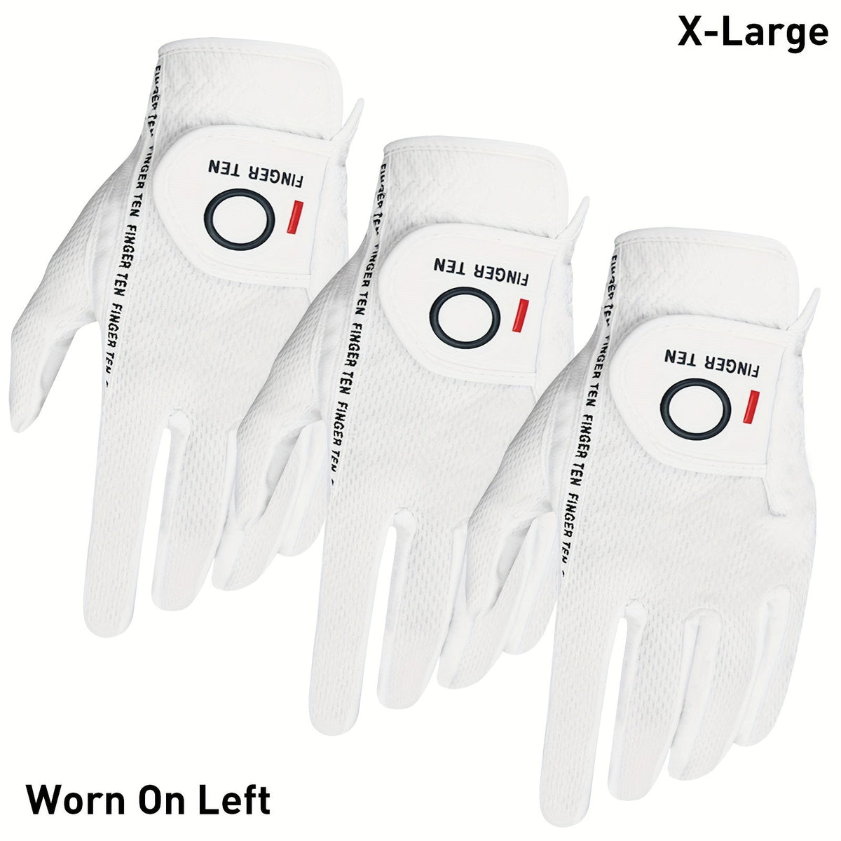 Wet Weather Golf Gloves Rain Grip 3-Pack for Men | Breathable Water-Resistant Golf Gloves for Left & Right Hand – Durable Comfortable Fit in Hot & Wet Conditions (Black, Gray, White | S–3XL)