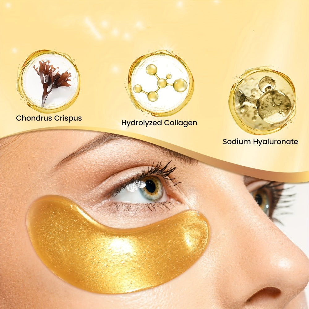 Under Eye Patches Collagen Gold 30 Pairs – Hyaluronic Acid Eye Masks Reduce Dark Circles Puffiness Fine Lines Hydrating Nourishing Spa Eye Care Gift for Women All Skin Types 1 Month Supply