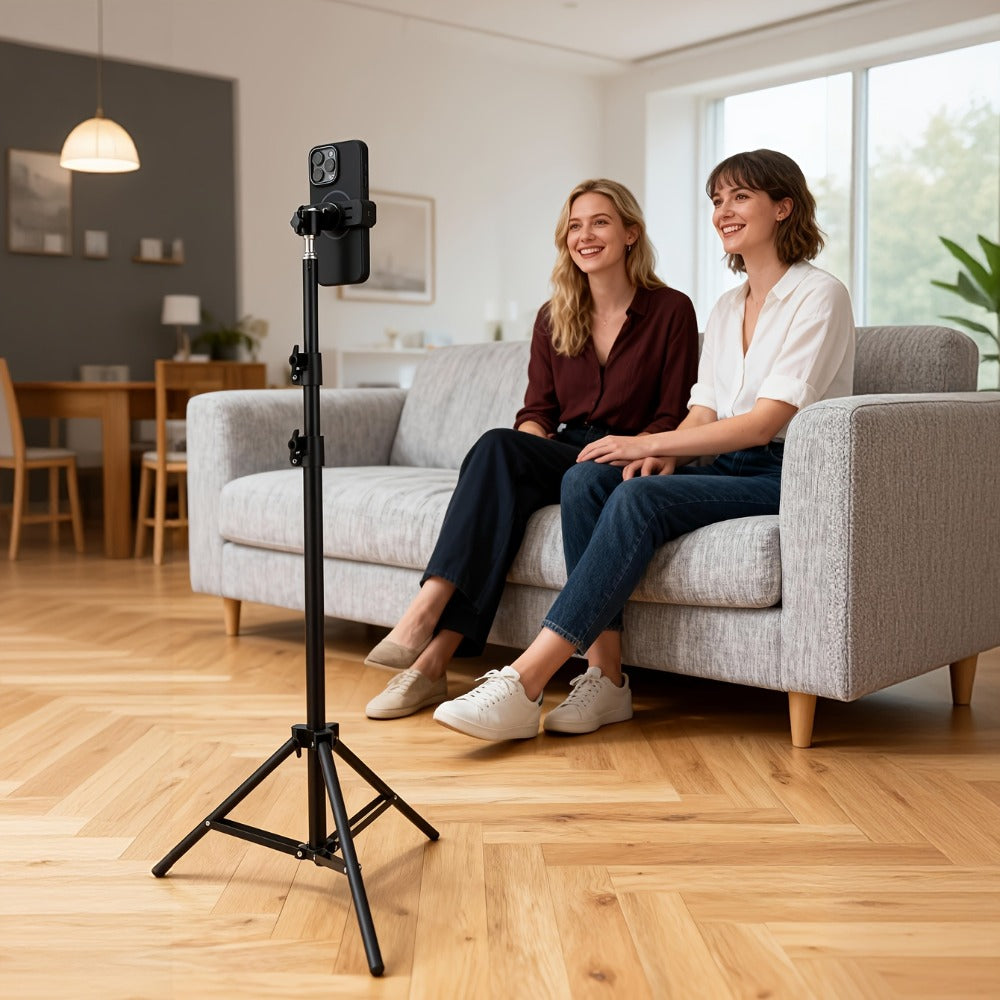Adjustable Photography Light Stand Foldable Floor Tripod – Portable Collapsible Studio Stand for Camera, Softbox, LED Video Light, Reflector & Umbrella, Content Creator & Studio Lighting Setup