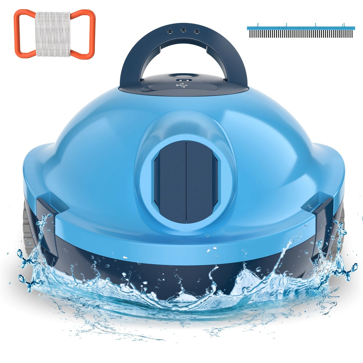 Cordless Robotic Pool Cleaner with 90-Min Runtime – Self-Parking Auto Vacuum | Floating Bracelet Retrieval | Covers 65Ft / 1100 Sq Ft | Lightweight for Above Ground & In-Ground Flat Bottom Pools | 5 Colors