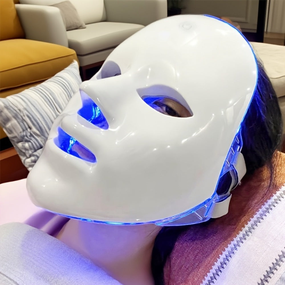 Portable 7-Color LED Facial Mask Device – USB Rechargeable Home Beauty Skincare Tool for Face Care, Anti-Aging & Acne, Perfect Gift for Girlfriend & Valentine's Day
