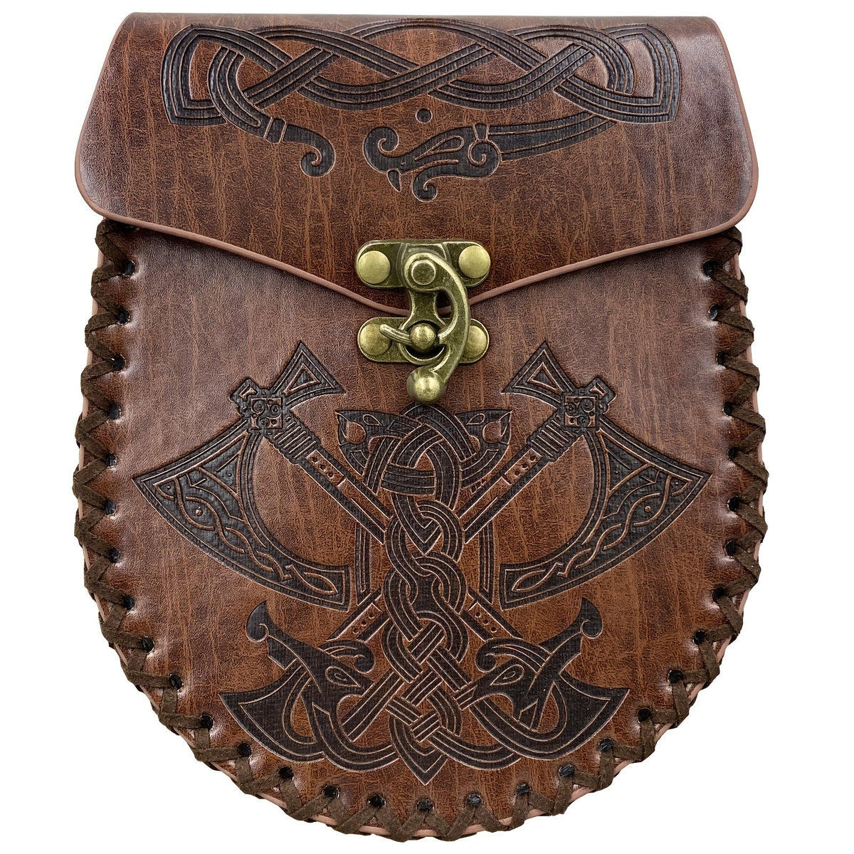Viking Belt Pouch, Faux Leather Medieval Waist Bag for LARP, Renaissance Faire and Cosplay, 5 Styles