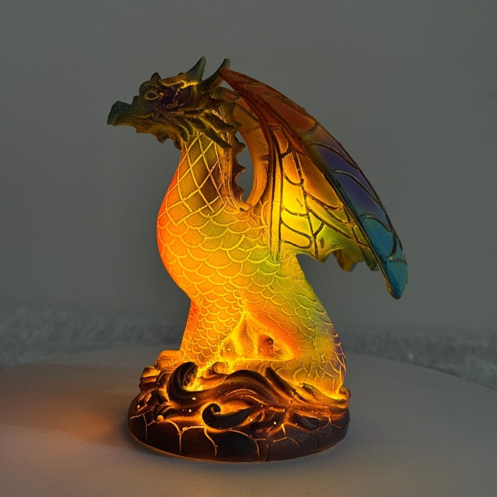 3D Resin Animal Night Light – Bohemian Vintage Dragon, Owl & Sea Turtle Stained Desk Lamp for Bedroom, Home Decor, Birthday & Christmas Gift (Dragon / Owl / Sea Turtle)