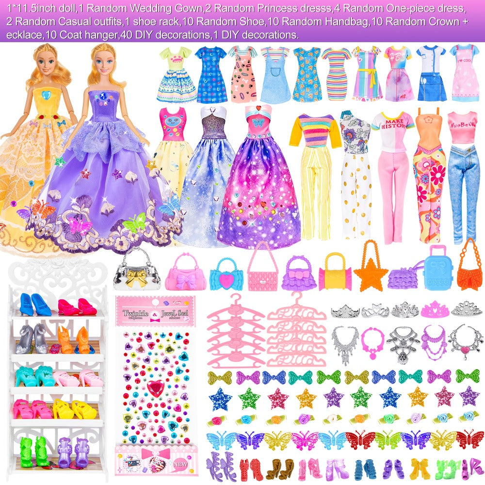 Doll Closet Playset with Clothes & Accessories for 11.5-Inch Fashion Dolls