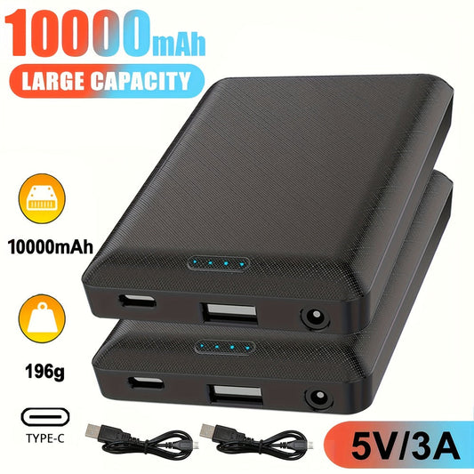Heated Vest Power Bank 10000mAh DC 5V 3A Portable Charger for Heated Jacket Heated Gloves Heated Scarf & Electric Heating Equipment, Stable Output Rechargeable Battery Pack – 1pc or 2pcs Value Pack
